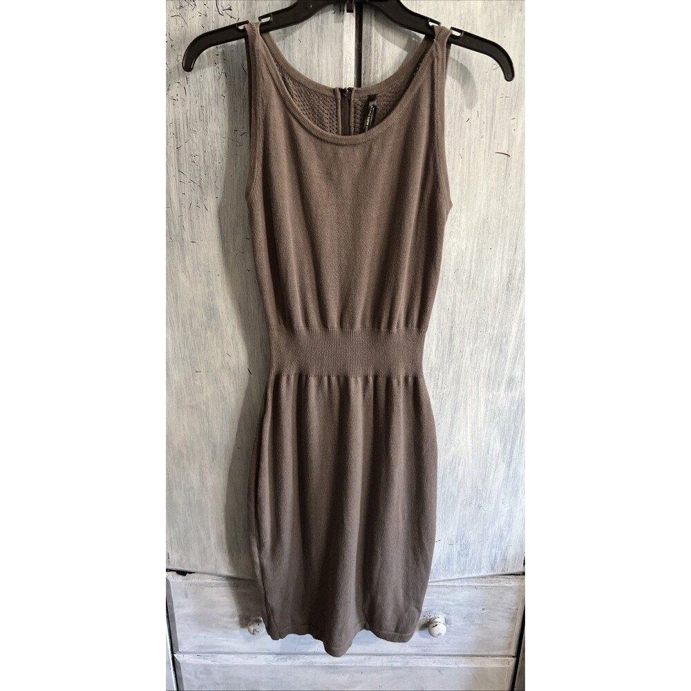 Marc New York Zip Up Sleeveless Sweater Dress Sm Beige Boho Casual Business Boho